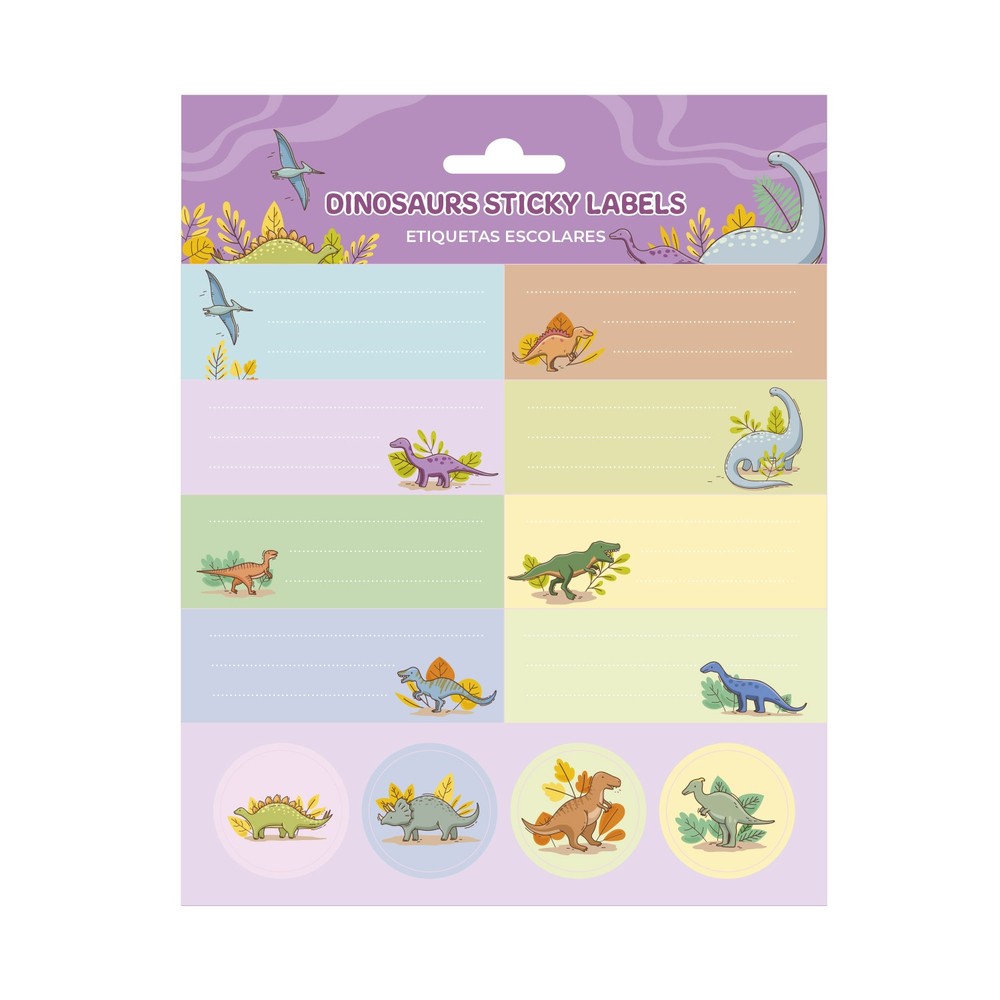Grupo Erik - Dinosaurs SelfAdhesive Labels Zelfklevende etiketten - Multicolours